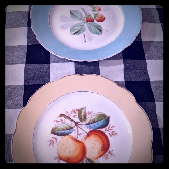 Vintage Dining Vintage Handpainted Fruit Plates Poshmark